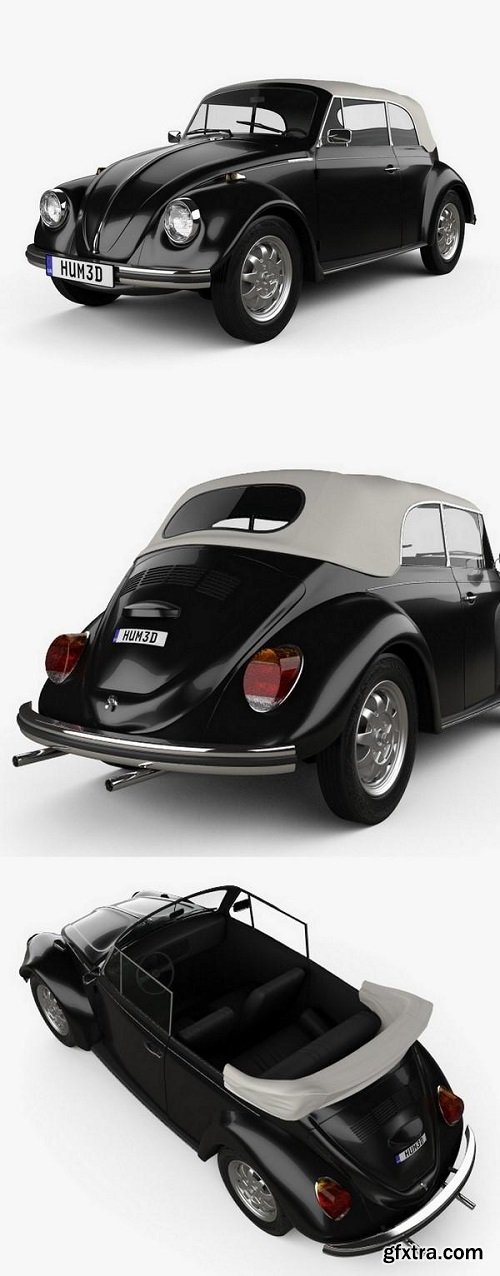 Volkswagen Beetle convertible 1975 3D model