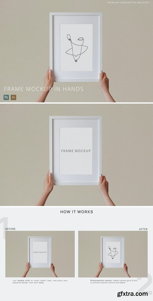 Photo & Picture Frame Mockup in Hands Minimal