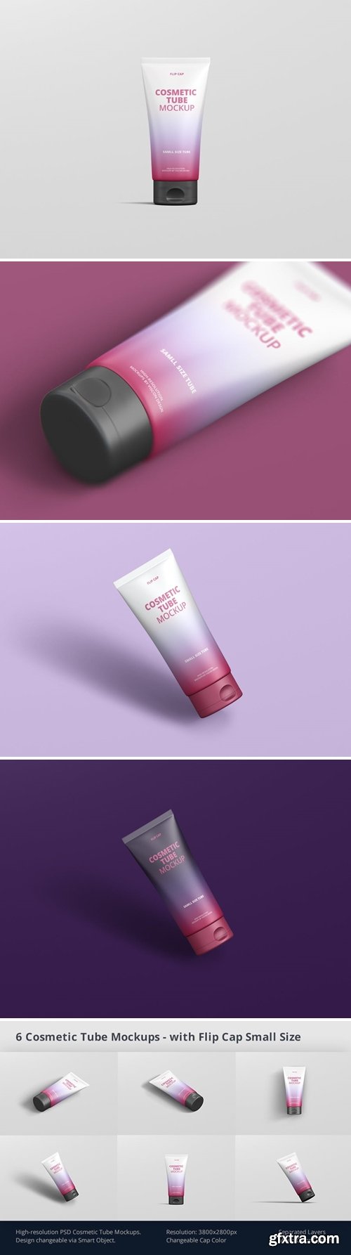 Cosmetic Tube Mockup with Flip Cap Small