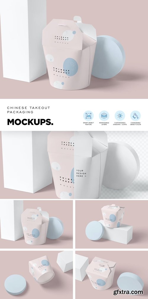 Chinese Food Packaging Box Mockups