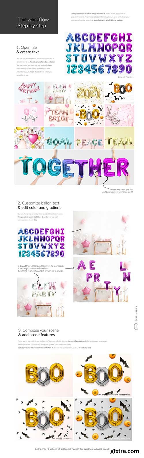 CreativeMarket - Own Letter Baloons Scene Creator 6165155