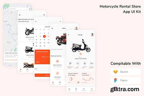 Motorcycle Rental Store App UI Kit