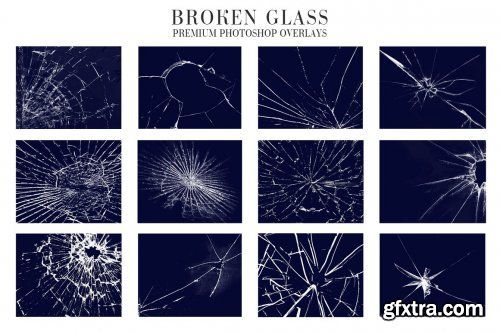 CreativeMarket - Broken Glass Overlays Photoshop 4935123