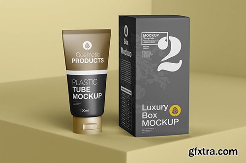 Box and Cosmetic Tube Mockup