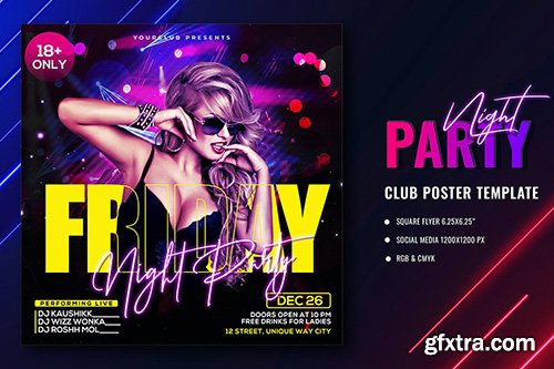 Club Night Party Poster Template