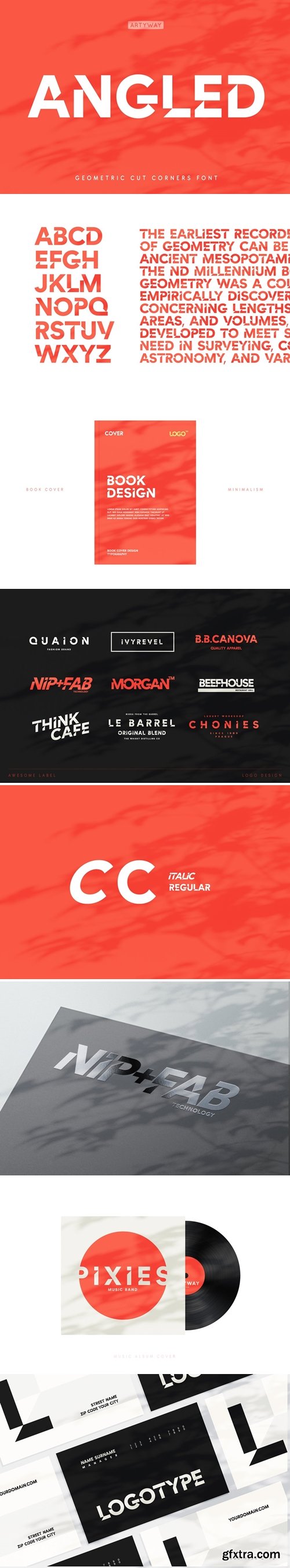 CreativeMarket - Geometric Cut Angles Font 6247597