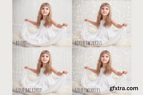 CreativeMarket - Gold bokeh overlays 4451375