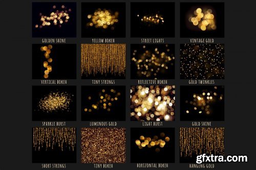 CreativeMarket - Gold bokeh overlays 4451375