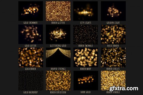 CreativeMarket - Gold bokeh overlays 4451375