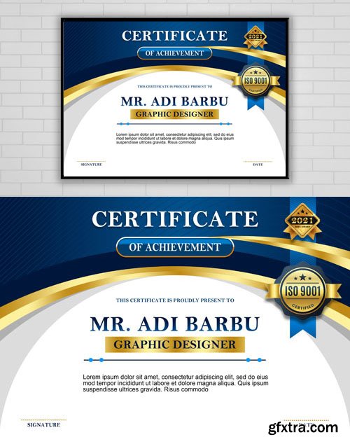 Certificate of Achievement - PSD Template