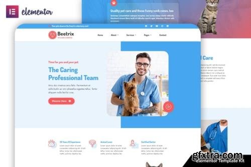 ThemeForest - Beetrix v1.0.0 - Pet Clinic & Hospital Elementor Template Kit - 32902074