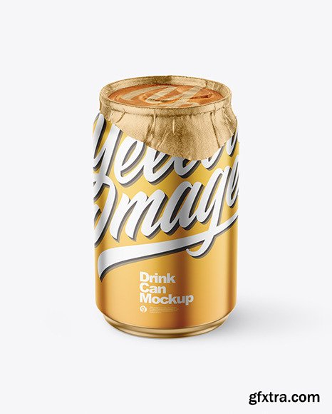 250ml Matte Metallic Drink Can w/ Foil Lid Mockup 85240