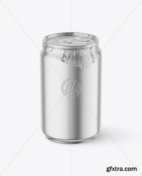 250ml Matte Metallic Drink Can w/ Foil Lid Mockup 85240