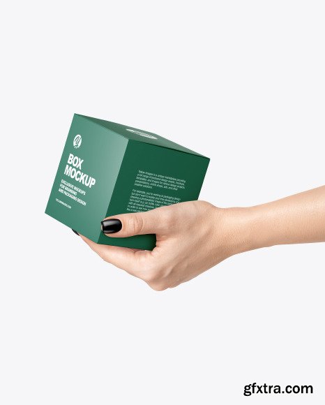 Box in a Hand Mockup 83954