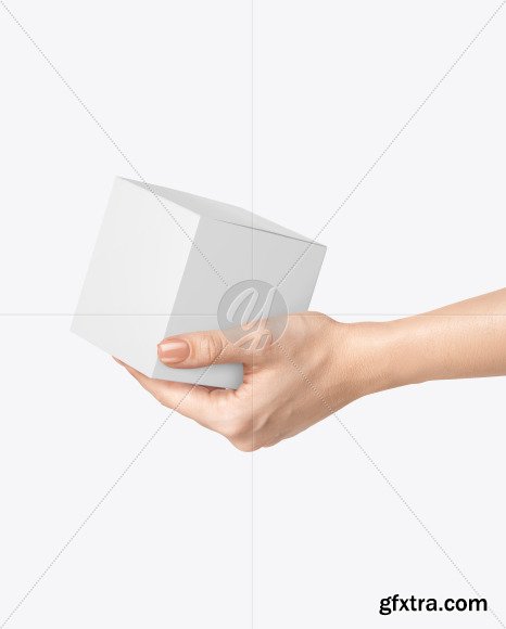 Box in a Hand Mockup 83954