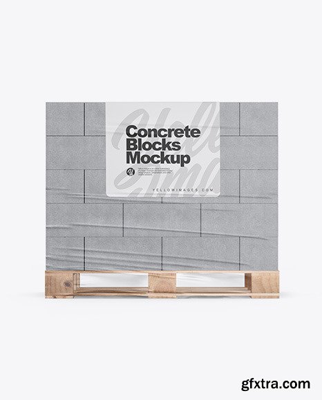 Pallet W/ Concrete Blocks Mockup 84231