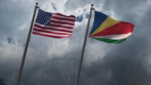 Videohive - Waving Flags Of The United States And The Seychelles 2K - 32939161 - 32939161