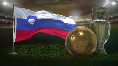 Videohive - Slovenia Flag With Football And Cup Background Loop - 32940218 - 32940218