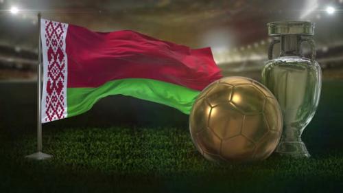 Videohive - Belarus Flag With Football And Cup Background Loop - 32940219 - 32940219