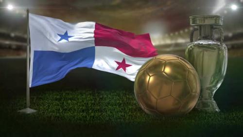 Videohive - Panama Flag With Football And Cup Background Loop - 32940223 - 32940223