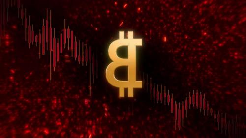 Videohive - Bitcoin Trading Bear Market Red Cryptocurrency Graph Loop Background - 32946867 - 32946867