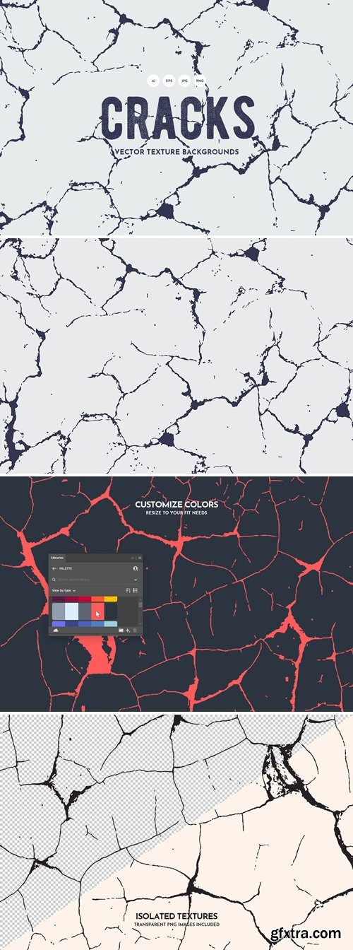 Ground Cracks Vector Texture Backgrounds