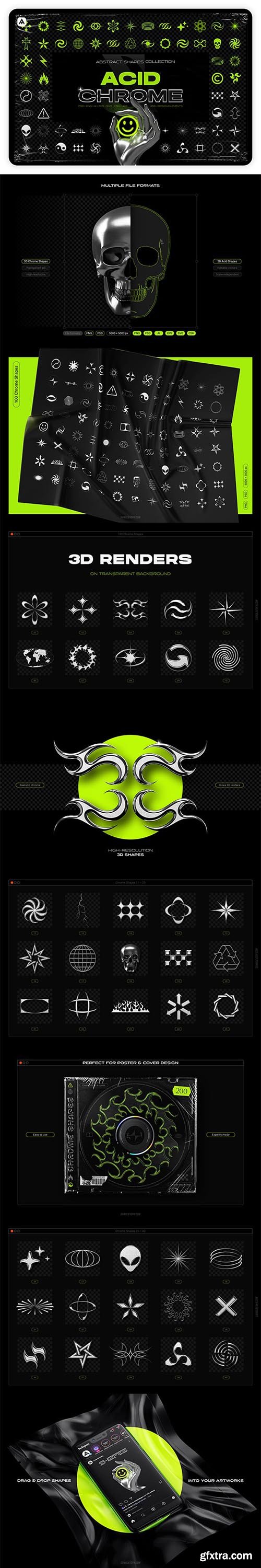 GraphicRiver - Acid and Chrome Abstract Shapes Collection 31647139