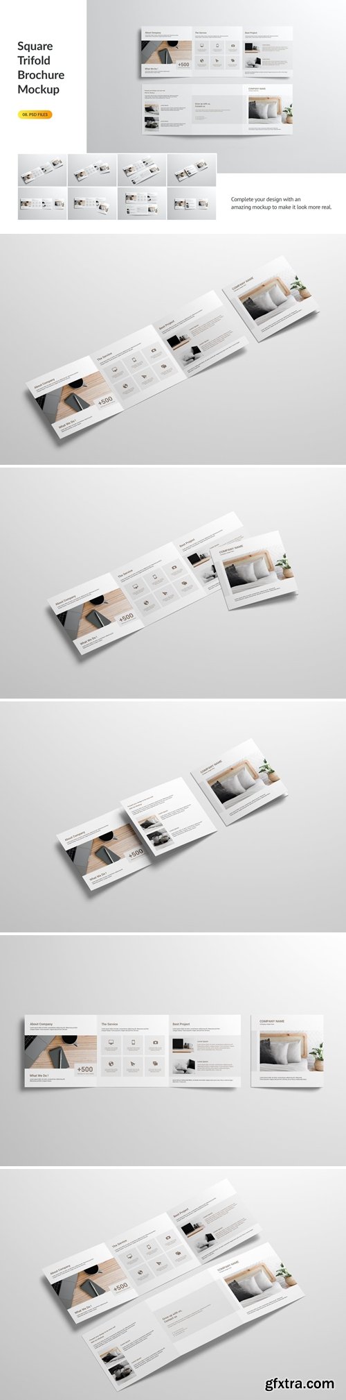 Square Trifold Brochure Mockup