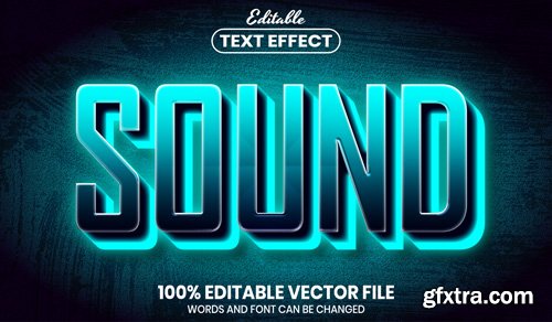 Sound text, font style editable text effect