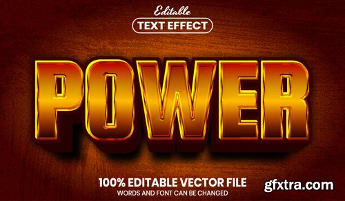 Power text, font style editable text effect