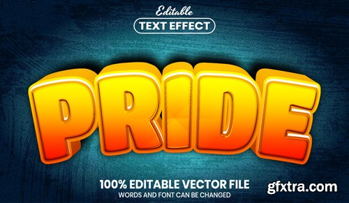 Pride text, font style editable text effect