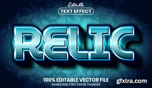 Relic text, font style editable text effect