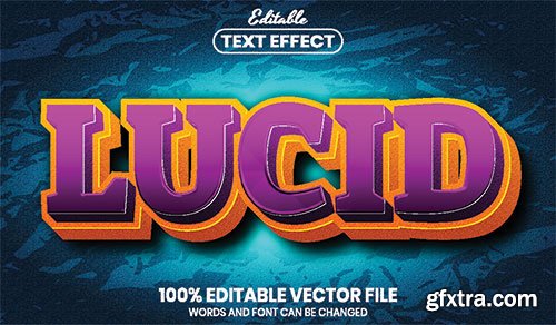 Lucid text, font style editable text effect