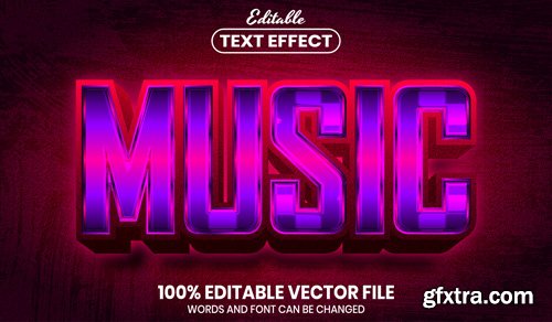 Music 3d text, font style editable text effect