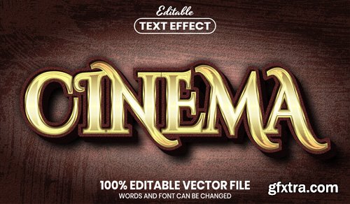 Cinema text, font style editable text effect