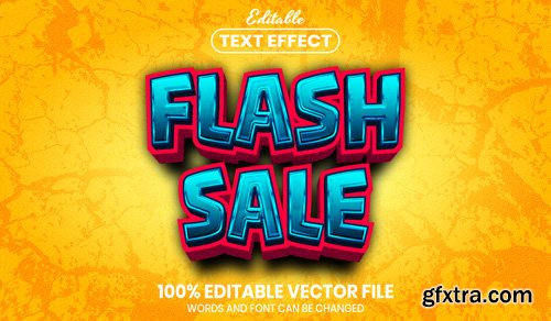 Flash sale text, font style editable text effect