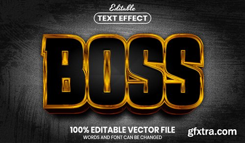 Boss text, font style editable text effect