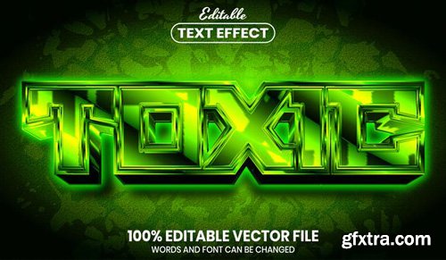 Toxic text, font style editable text effect