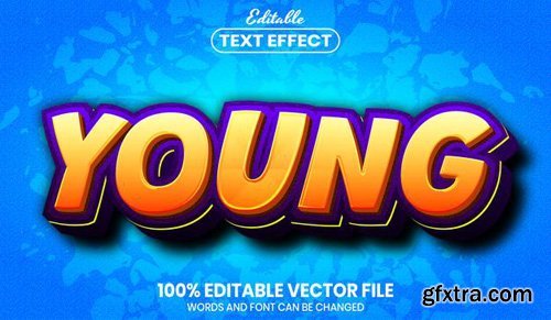 Young text, font style editable text effect