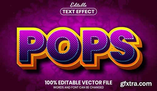 Pops text, font style editable text effect