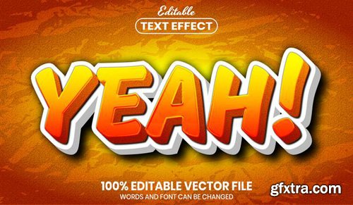 Yeah text, font style editable text effect