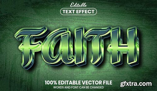 Faith text, font style editable text effect