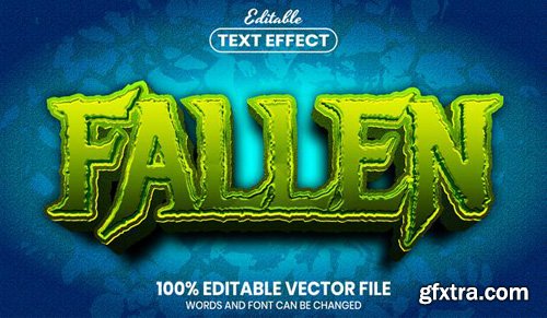 Fallen text, font style editable text effect