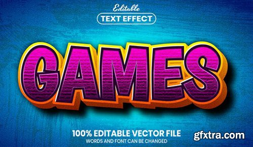 Games text, font style editable text effect