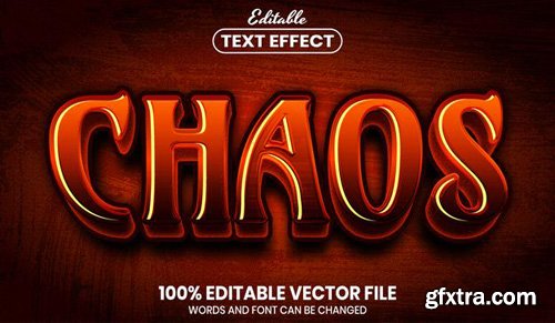 Chaos text, font style editable text effect