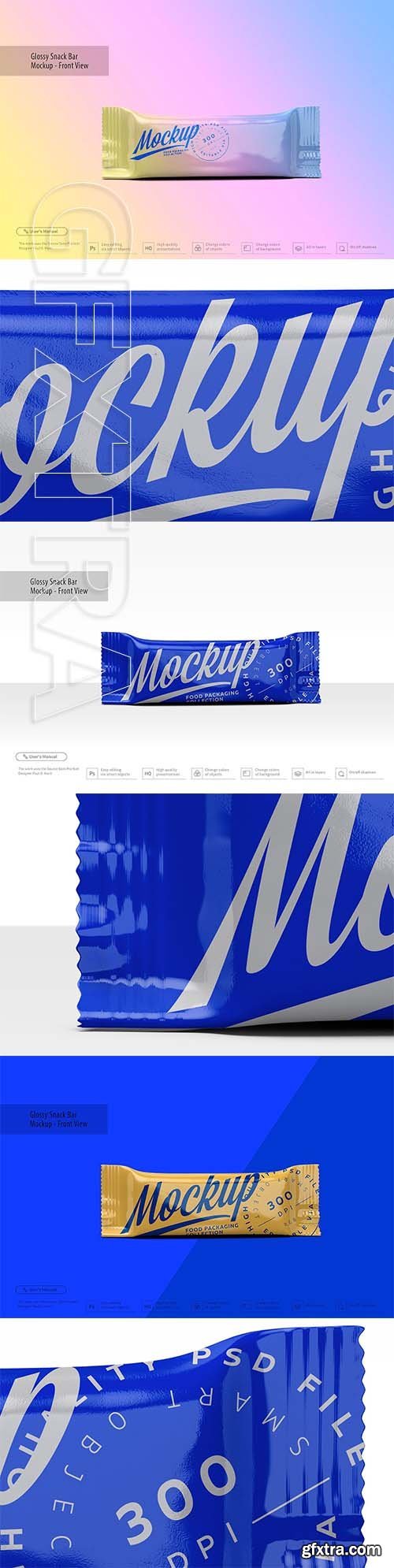 CreativeMarket - Glossy Snack Bar Mockup - Front View 3291335