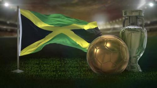 Videohive - Jamaica Flag With Football And Cup Background Loop - 32986350 - 32986350