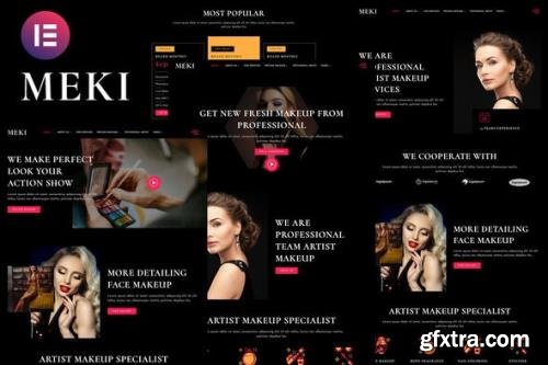 ThemeForest - Meki v1.0.0 - Artist Makeup Business Services Elementor Template Kit - 33032429