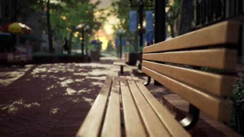 Videohive - Quiet City Park with Trees and Benches - 32988720 - 32988720