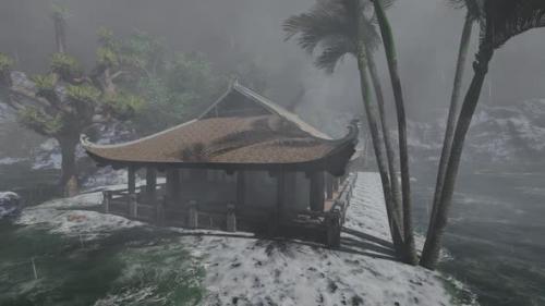 Videohive - Ancient house by the beach during a rainstorm - 33008245 - 33008245